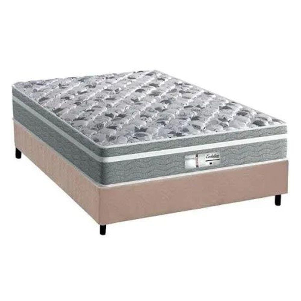 Cama Box Casal Base Suede Bege 138x188 + Colchão - Probel Evolution