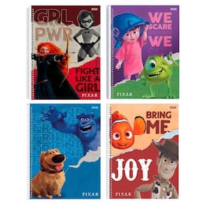 Caderno Unv Espiral Capa Dura Filmes Pixar 80F 1Mat