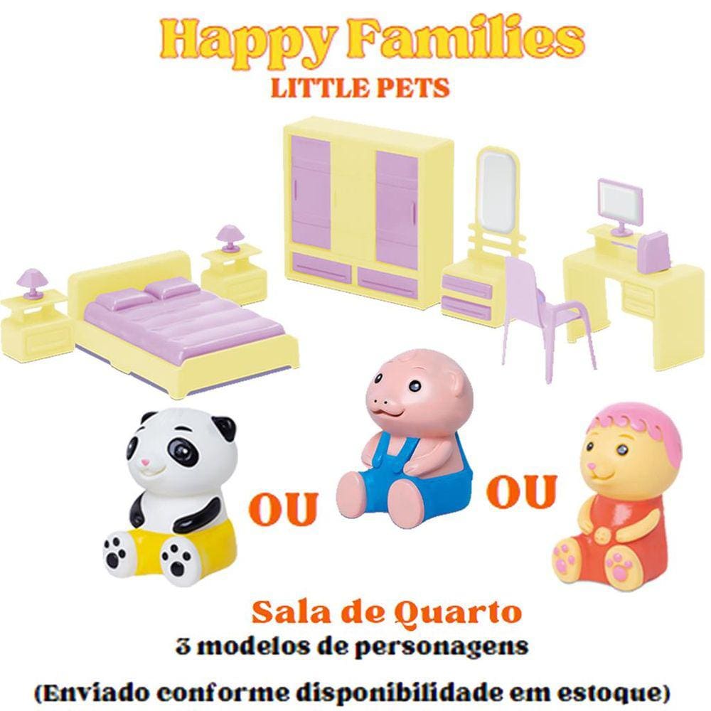 Happy Families Quarto com Acessórios e Bichinho Samba Toys