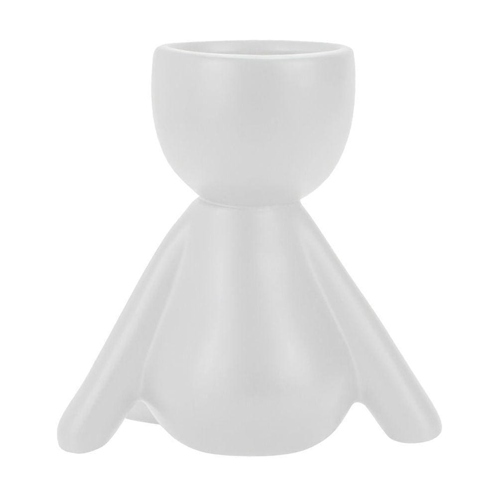 Vaso Decorativo Bravadecor Bob Robert Planta Em Cerâmica Branco