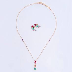 Conjunto de Colar e Brincos Zircônias