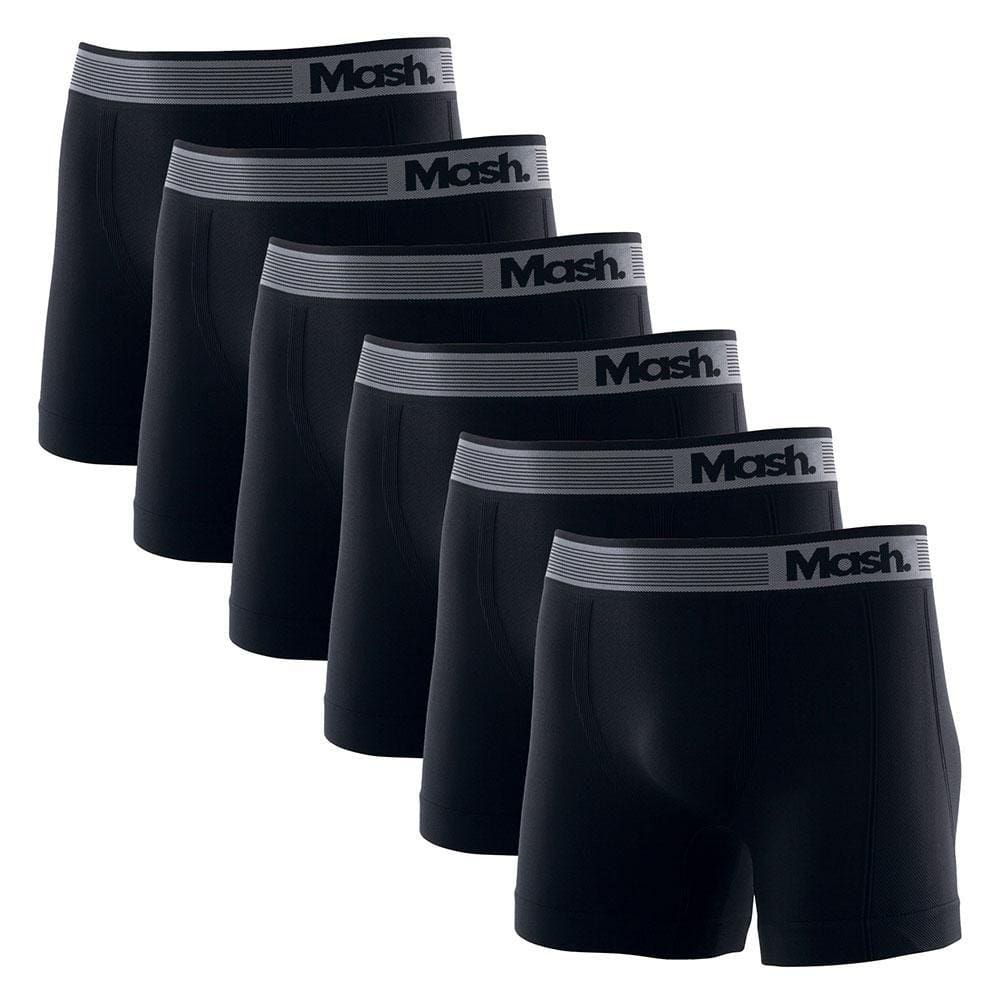 Kit 6 Cuecas Boxer Mash Microfibra Sem Costura 710.01