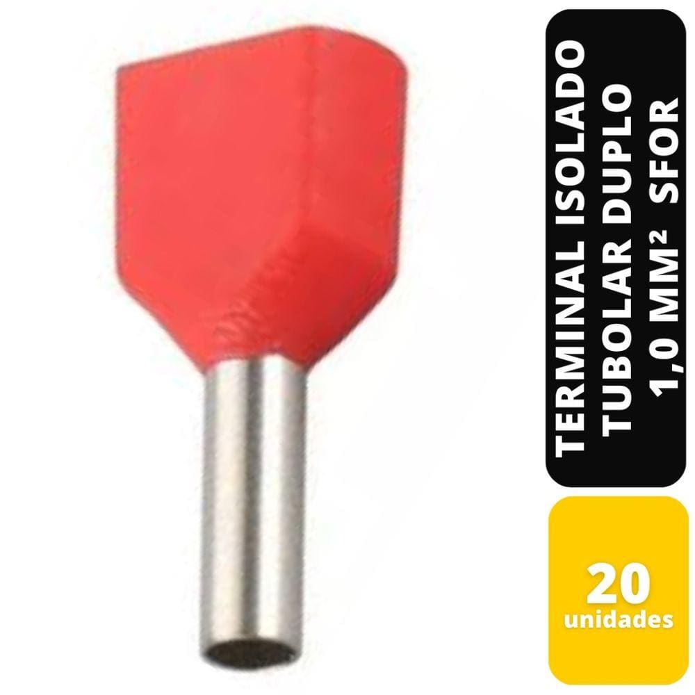 Kit C/20 TERMINAL ISOLADO TUBOLAR DUPLO VM 1,0 MM² SFOR