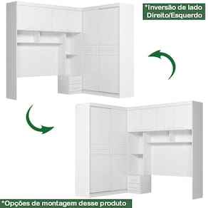 Dormitorio Modulado Casal 6 Portas FL0270 Branco Moval