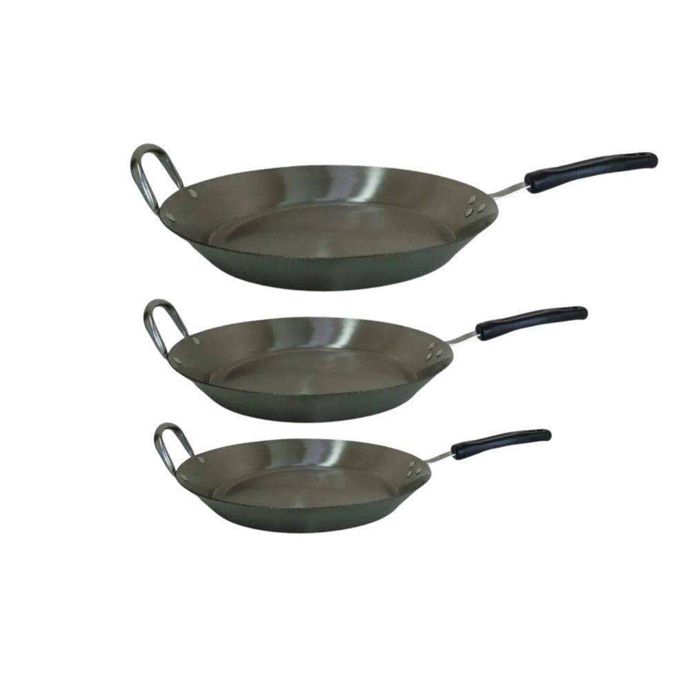 Kit Frigideiras em Aço Inox Cabo Baquelite Chapa 2mm Fritura
