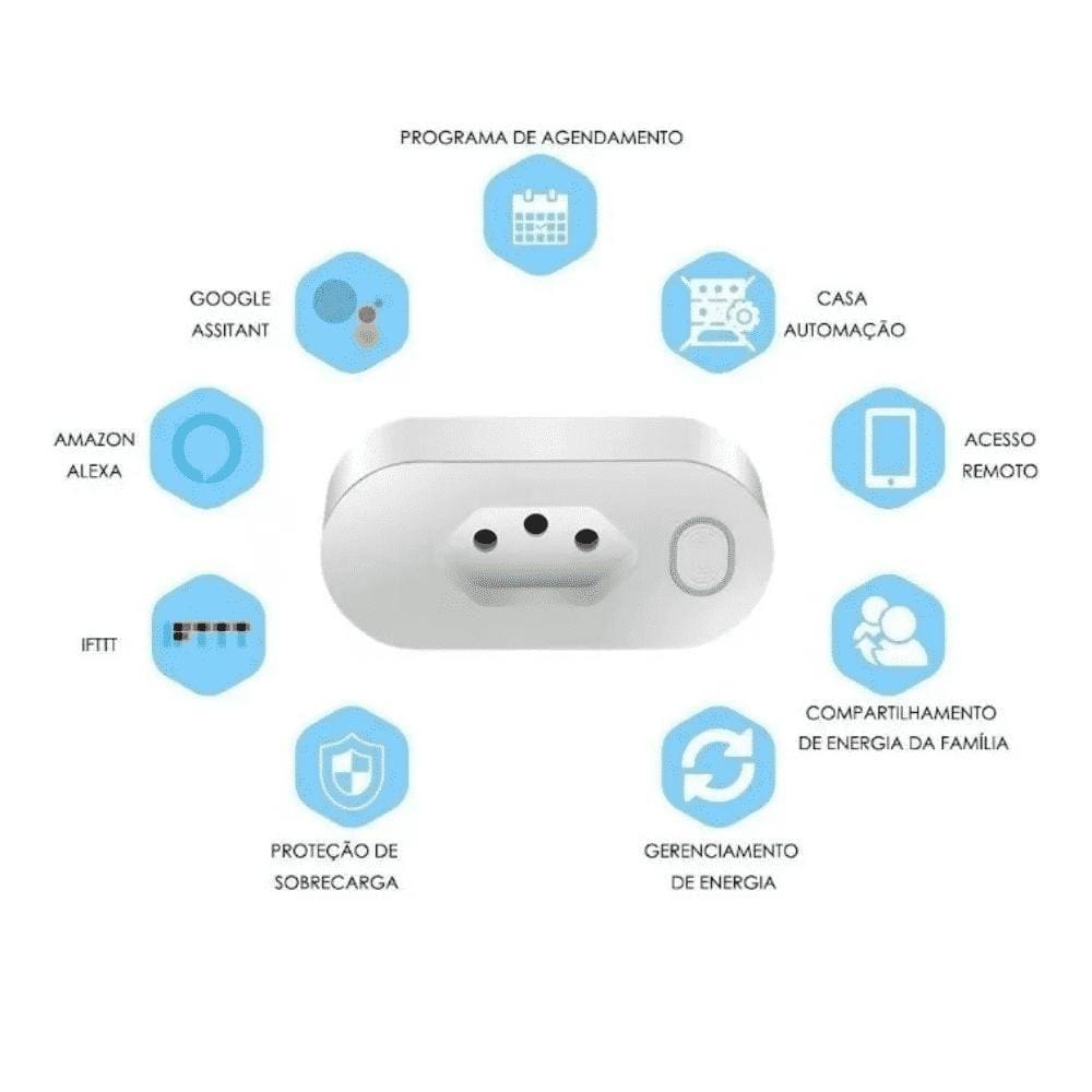 Tomada Inteligente Smart 10A Wi-Fi Elgin Alexa E Google Home
