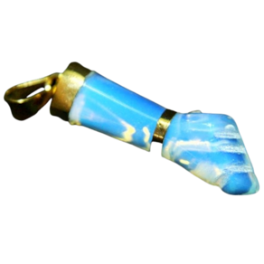 Colar Figa Opalina Pedra da Lua Montagem Envolto Dourado
