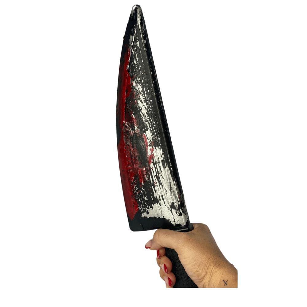 Acessório Facão Falso com mancha de sangue Fantasia Terror