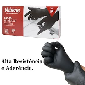 Luva Multiuso Preta Descartavel P M G Gg - Caixa 100 Unid.