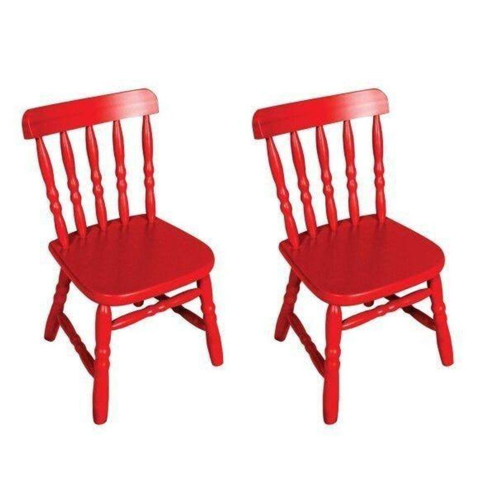 Kit Cadeira Country Infantil Vermelha Ecomóveis Vermelho