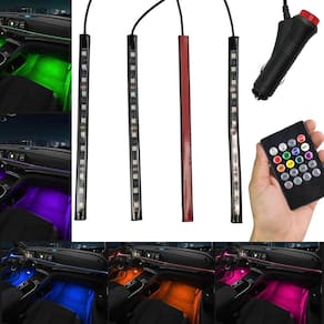 Barra Neon Led Cob 8 Cores RGB Carro Moto Caminhao Musica Controle Som Painel Decoraçao Automotiva