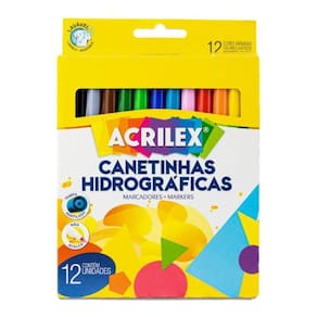 Canetinha Hidrografica Acrilex Com 12 Cores - 06902