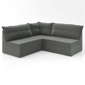Sofá de Canto 5 Lugares Renaut Suede Cinza Mamflex