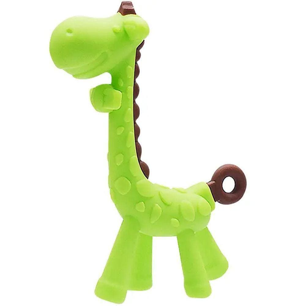 Mordedor De Silicone Em Formato De Girafinha Verde