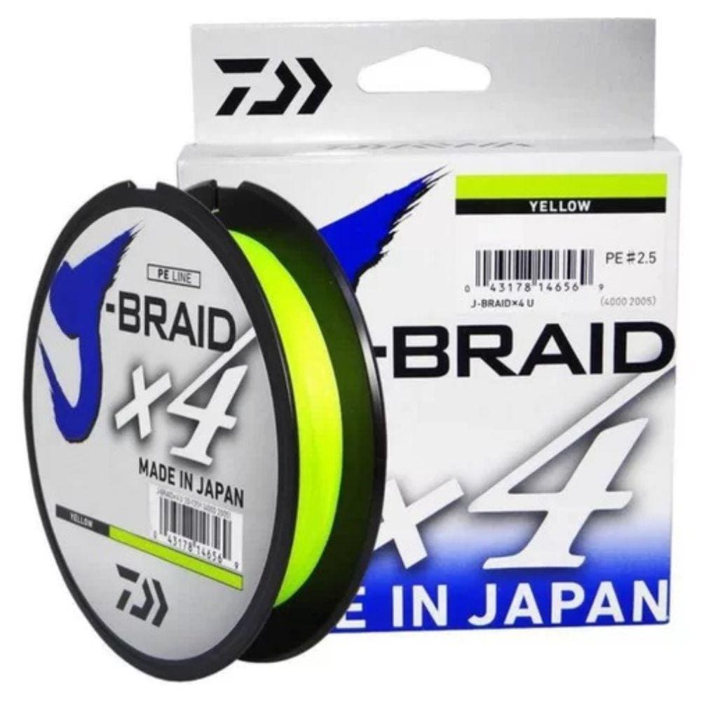 Linha Multifilamento Daiwa J-Braid X4 40lb 0,29mm Amarelo 135m