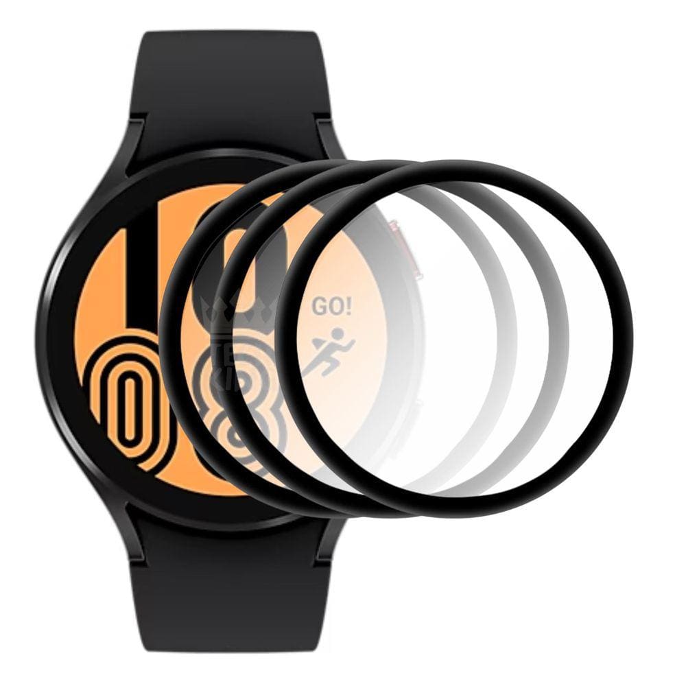 3x Película 3D Proteção Galaxy Watch4 44mm - Borda Preta