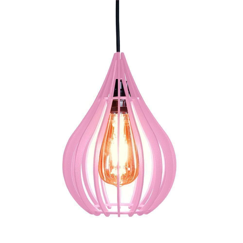 Luminária Teto Lustre Pendente Balcão Cozinha Sala Chile Cor:rosa