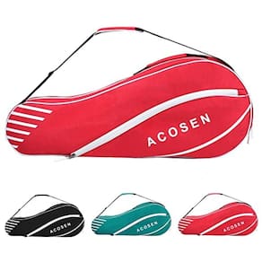 Bolsa de Tênis 3 Raquetes - Leve, Capa com Almofada (Vermelho)