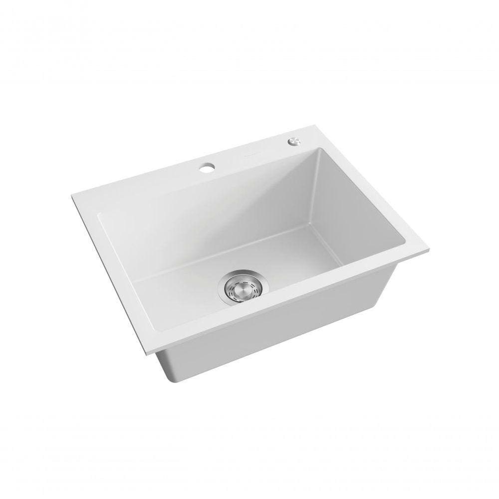 Cuba De Embutir Com Válvula Millare Quartzo Branca - Debacco