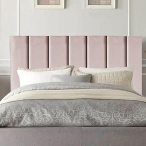 Cabeceira Estofada Cama Box Solteiro 90cm Carla Suede Rosê