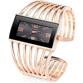 Relógio Mujer, Analógico, Pulseira Bracelete Retangular, Negócio Casual, Moda Feminina (Ouro Rosa)
