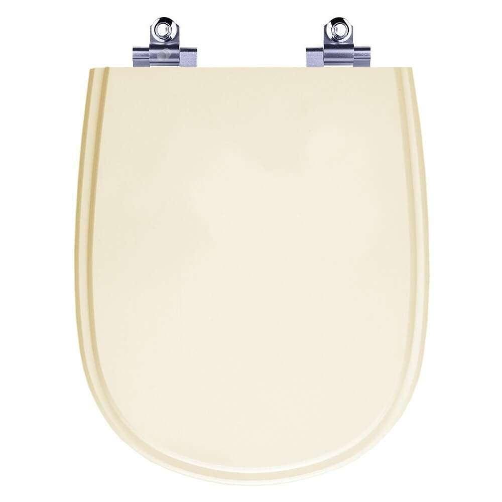 Assento Sanitário Laqueado Soft Close Dona Beja Bege Claro para vaso Santa Clara