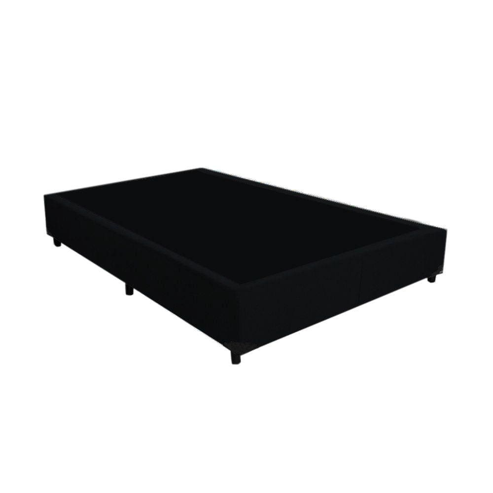 Base Box Casal Viúva Crisle Sintético Preto 40x128x188