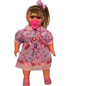 Boneca reborn bebê reborn grande com olho móvel fala 30 frases e 20 acéssorios ED1 Brinquedos Flora