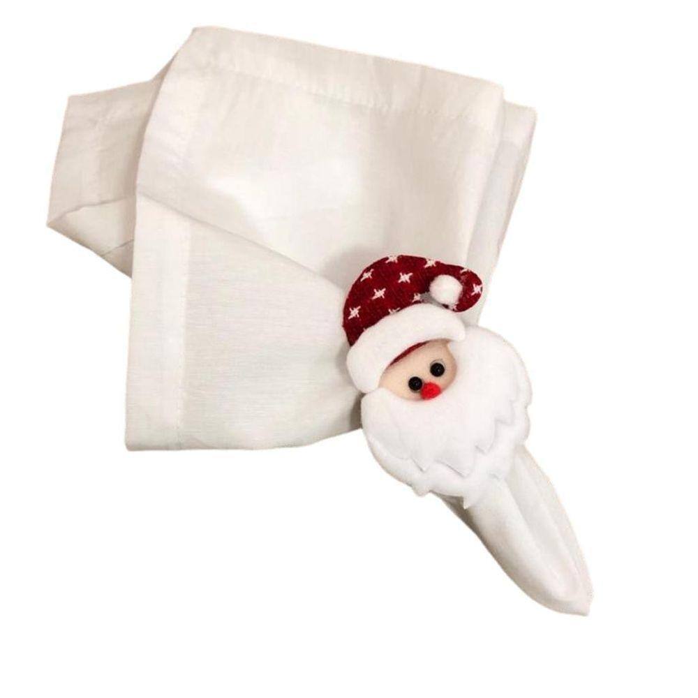 Anel Porta Guardanapo Papai Noel Natal Decoração Mesa 04Un