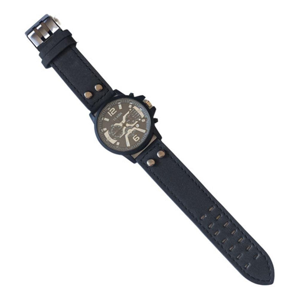 Relógio De Pulso Pulseira Couro Ecológico Masculino Fulaida