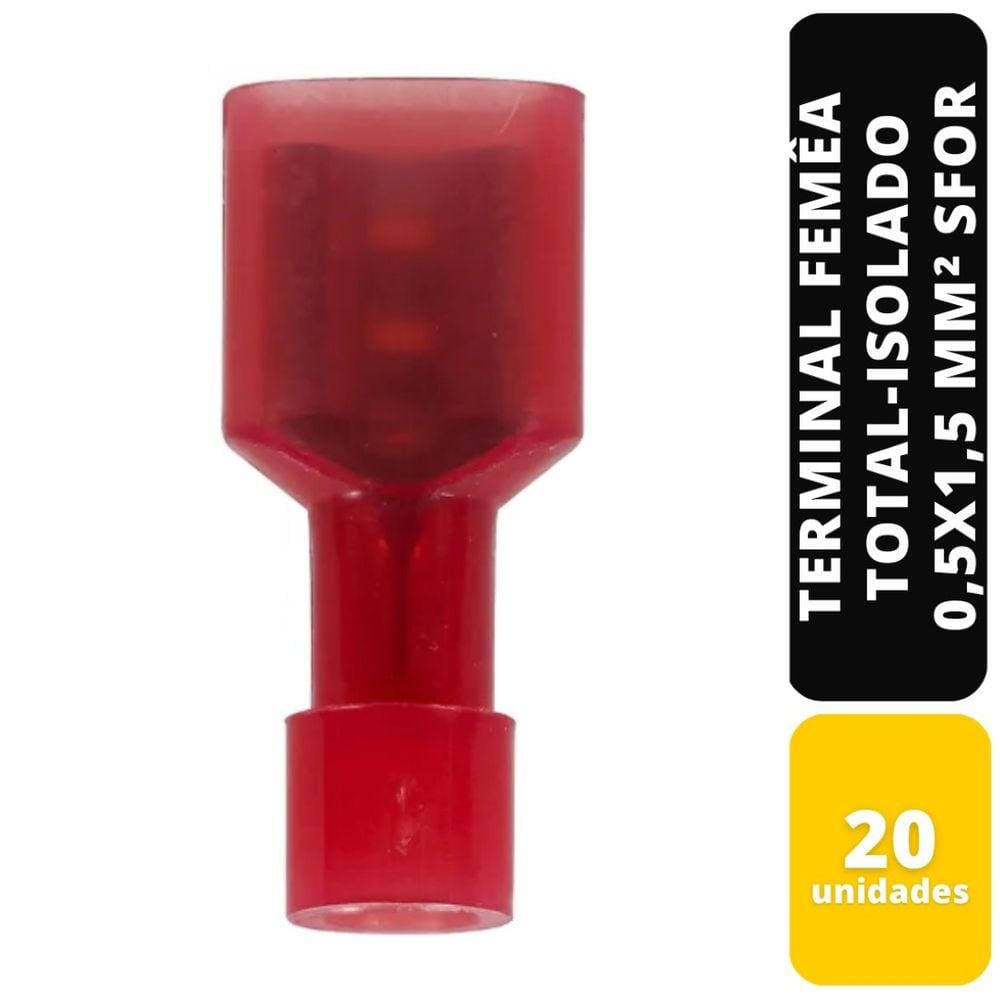 Kit C/20 Terminal Femea Total-Isolado Nyl 0,5x1,5 mm² Sfor