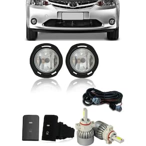 Kit Farol de Milha Neblina Toyota Etios + Kit Lâmpada Super LED 6000K