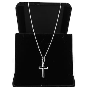 Corrente Cordão Prata 925 Masculina 70cm Pingente Crucifixo