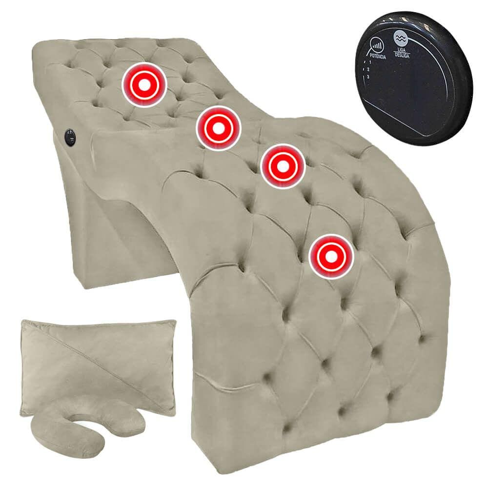 Maca Mesa Profissional com Vibroterapia Massagem Clínica Veludo Marrom Castor SOFA STORE
