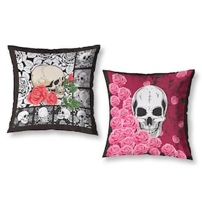 Kit 2 Almofadas Cheias Estampadas Infantil 40 X 40 Caveira