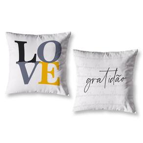 Kit 2 Almofadas Cheias 40 X 40 Estampadas Chevron Amarelo