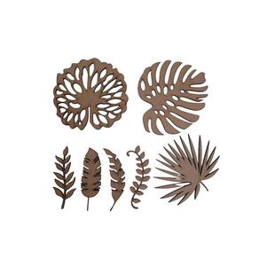 Kit com 7 apliques de folhas diferentes 8 a 10cm- Jeito Próprio Artesanato