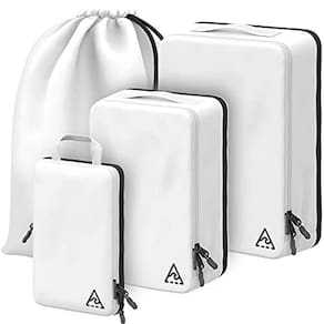 Malas de Viagem com 4 Cubos de Compressão de 2x Capacidade, para qualquer Mala