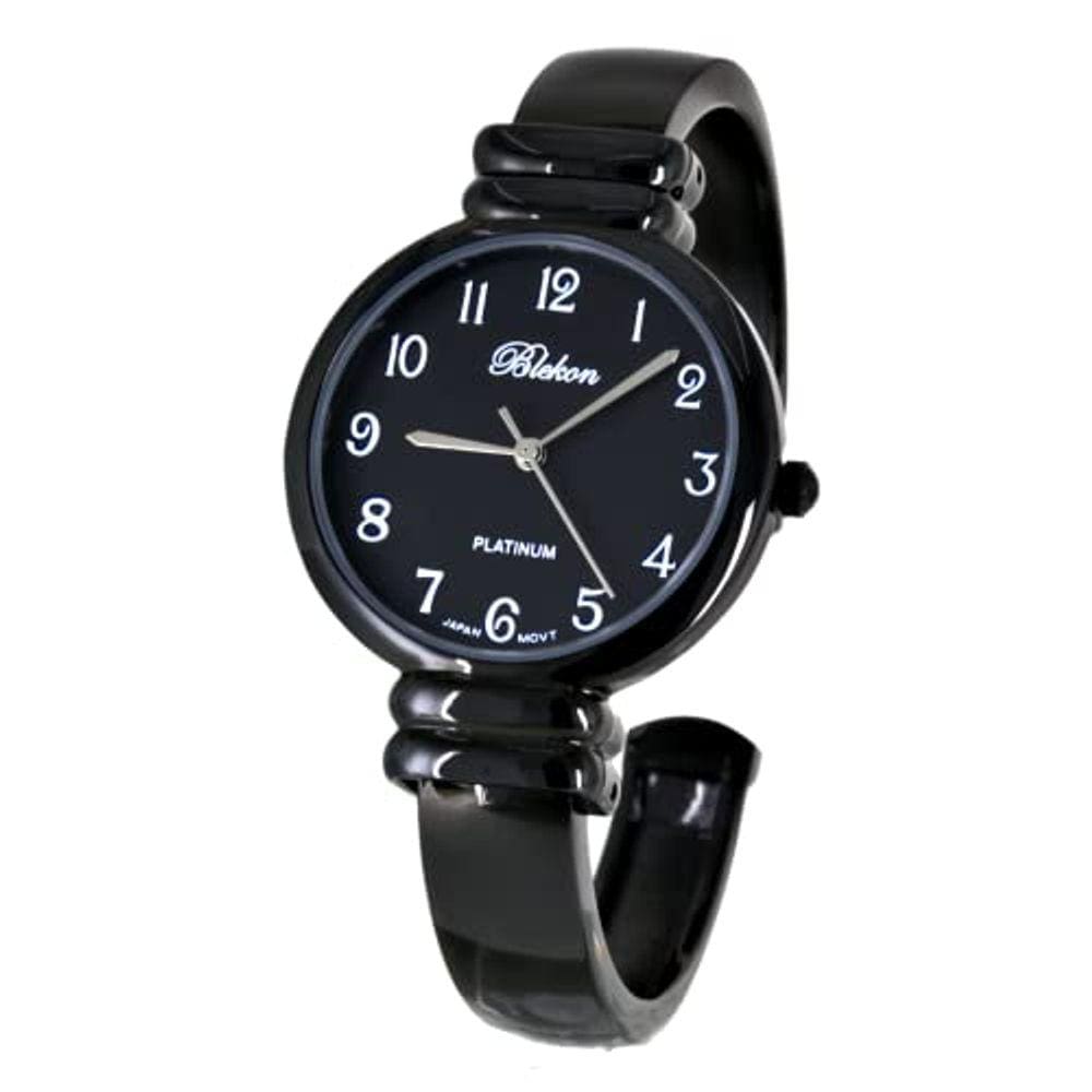 Pulseira Relógio Feminino Mãe Pérola 31mm Quartz (Preto)