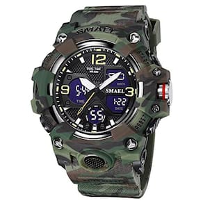 Relógio Masculino Multifunções Esporte Militar à Prova d`água com LED, Alarme e Cronômetro