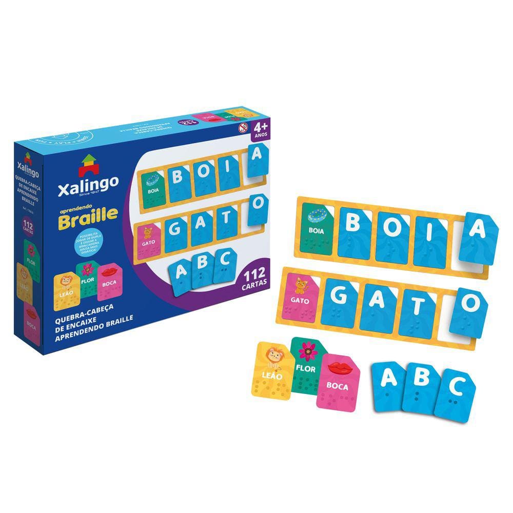 Quebra-Cabeça De Encaixe Aprendendo Braille Xalingo