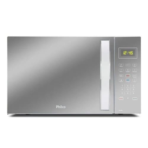 imagem-Micro-Ondas Philco Limpa Fácil 37 Litros Porta Espelhada Branco PMO37EB - 127V - 110V