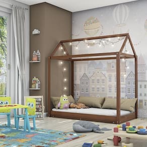 Cama Montessoriana Infantil Madeira Maciça Madri Espresso Móveis Mogano
