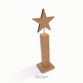 Pedestal com Estrela de natal enfeite de Mesa- Jeito Próprio Artesanato
