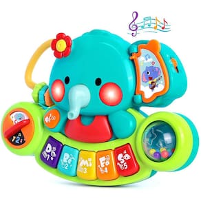 Piano Bebê Elefante Luz Música 6-12 Meses