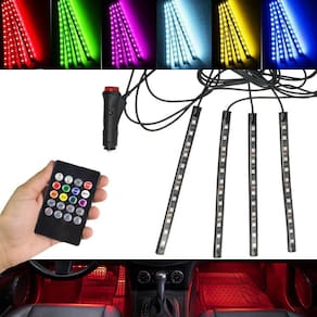 Barra Led Neon 8 Cores RGB Musica Controle Carro Moto Painel Som Ritmo Decoraçao Iluminaçao
