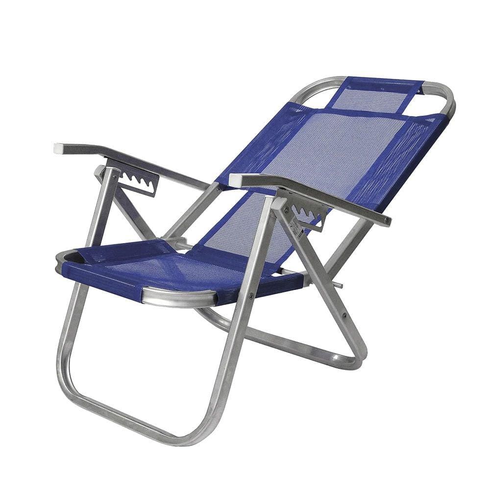 Cadeira de Praia Botafogo Copacabana BTF Reclinável Azul