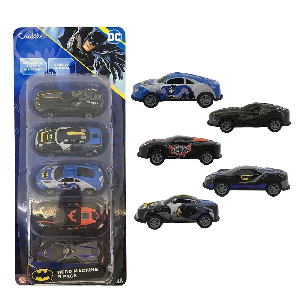 Mini veiculos pull back com 5 - Batman