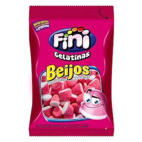 Balas de Gelatinas Fini Beijos de Morango 90g