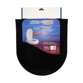 Assento Sanitário Almofadado Astra Calypso Preto Para Vaso